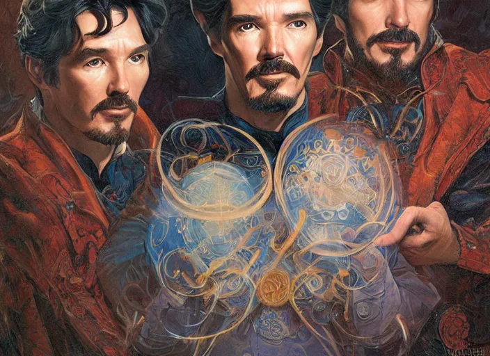 Image similar to a highly detailed presedential portrait of stephen strange, james gurney, james jean