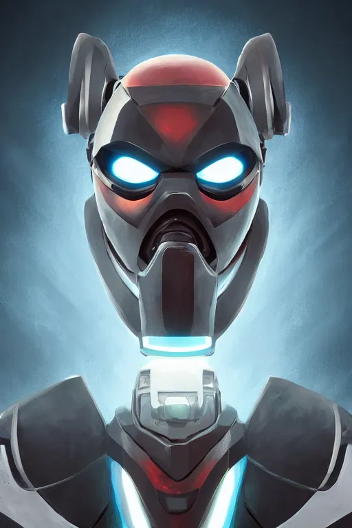 Image similar to epic mask helmet robot ninja portrait stylized as fornite style game design fanart by concept artist gervasio canda, behance hd by jesper ejsing, by rhads, makoto shinkai and lois van baarle, ilya kuvshinov, rossdraws global illumination radiating a glowing aura global illumination ray tracing hdr render in unreal engine 5