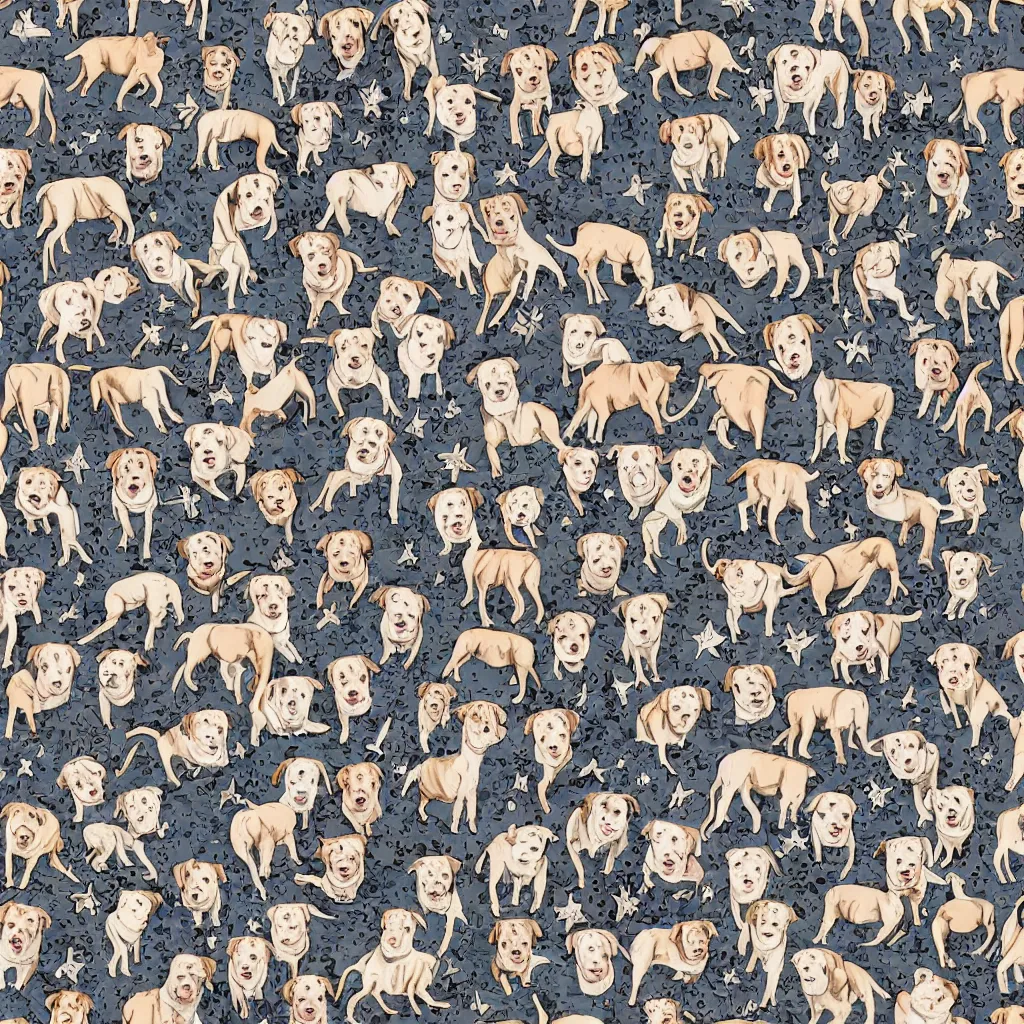 Prompt: seamless pattern of pitbulls fighting in the 9th ward