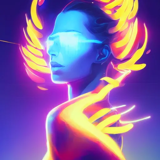 Image similar to death, with glowing yellow highlights, hyper realistic, highly detailed, dynamic pose, digital painting bioluminance alena aenami artworks in 4 k design by lois van baarle by sung choi by john kirby artgerm style pascal blanche and magali villeneuve