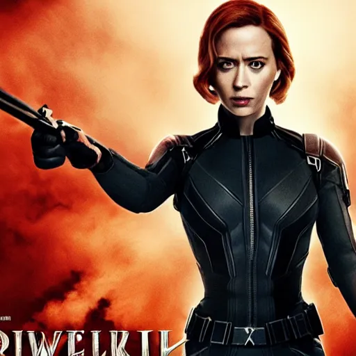 Image similar to emily blunt as black widow