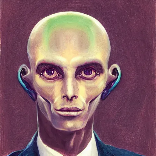 Image similar to portrait of a handsome human like male alien