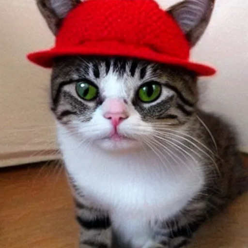 Prompt: cute cat wearing hat