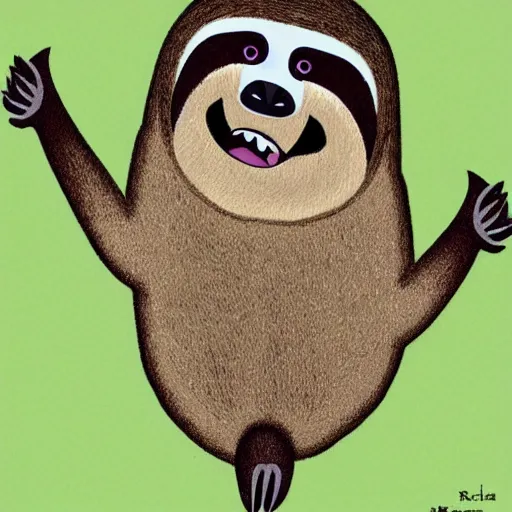 Image similar to little mr screaming sloth by richard hargreaves