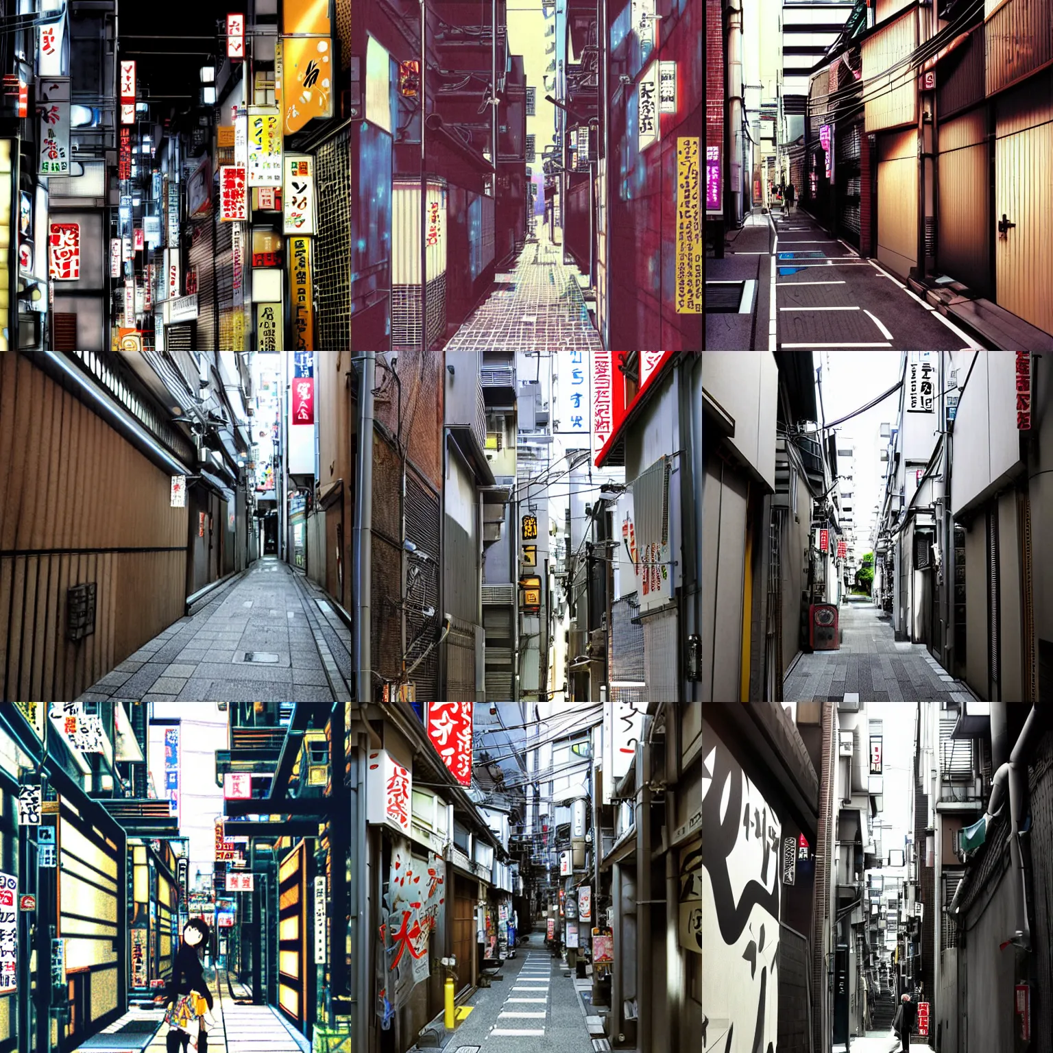 Prompt: tokyo alleyway by shigenori soejima, beautiful