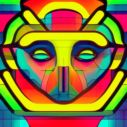 Image similar to the most original and beautiful profile picture on discord, symetrical, 4 k, beautiful gorgeous digital art, trending on artstation, neon lights, colorful, joyful