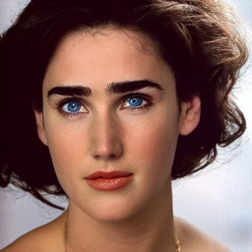 Image similar to face of 20 years old Jennifer Connelly with blonde hair