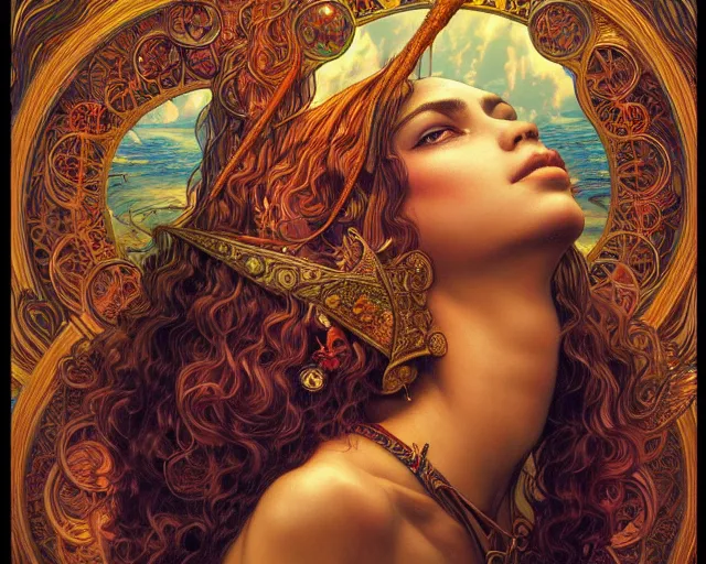 Prompt: photography of mati klarwein, deep focus, d & d, fantasy, intricate, elegant, highly detailed, digital painting, artstation, concept art, matte, sharp focus, illustration, hearthstone, art by artgerm and greg rutkowski and alphonse mucha