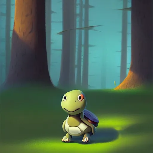 Prompt: Goro Fujita ilustration a cute cartoon turtle happily walking through the forest, painting by Goro Fujita, sharp focus, highly detailed, ArtStation