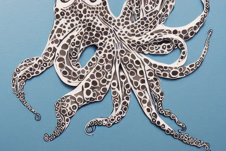 Image similar to Paper cut art, octopus by Ayumi Shibata