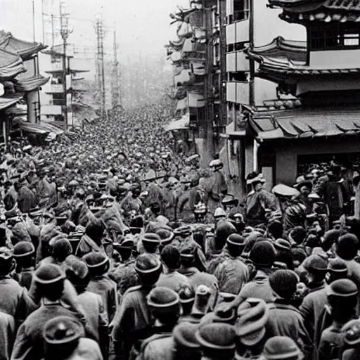 Prompt: japanese invasion of seoul, historical photo, realistic