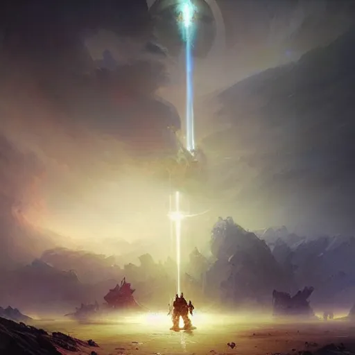 Image similar to a halo war made by ivan aivazovsky, peter mohrbacher, greg rutkowski volumetric light effect broad light oil painting painting fantasy art style sci - fi art style realism premium prints available artwork unreal engine