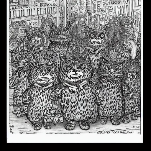 Image similar to Garfield comic drawn by Louis Wain