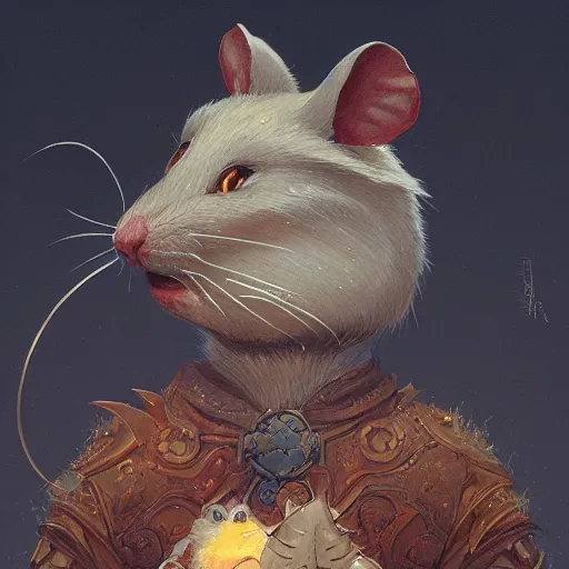 Image similar to a detailed portrait of a mouse wizard, by victo ngai and justin gerard, digital art, realistic painting, very detailed, fantasy, character design, dnd, trending on artstation