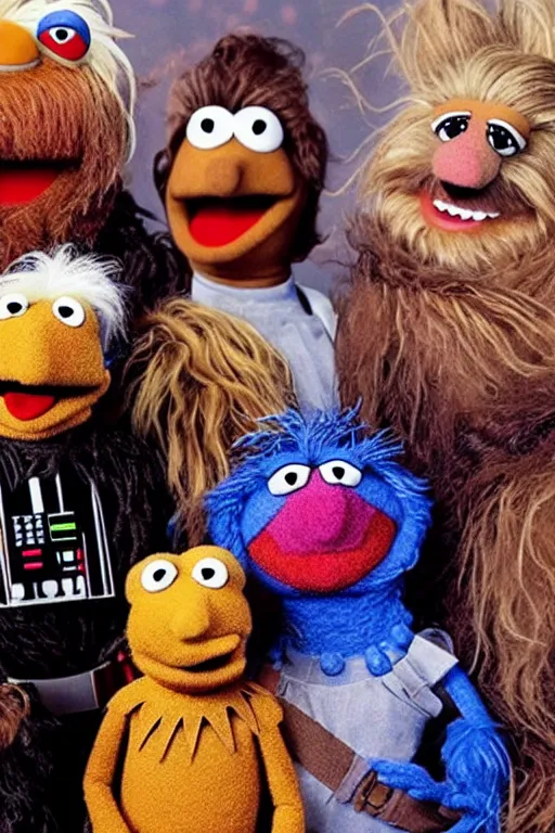 Prompt: Muppet Star Wars