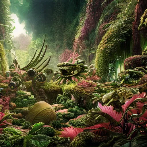 Image similar to river lush alien cinematic geometric 8 k sharp focus sacred by moebius, andreas franke, james christensen, victo nagi, artgerm