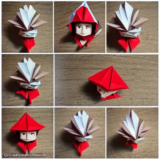 Prompt: origami luffy