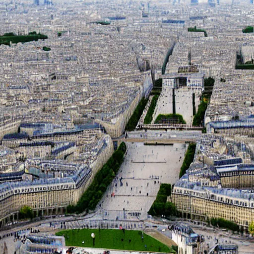 Image similar to a tilt shift picture of Paris
