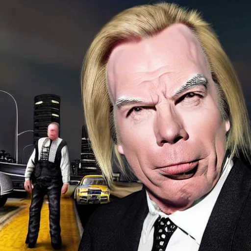 Prompt: Michael McKean aka Chuck McGill from Better Call Saul as a GTA character portrait, Grand Theft Auto, GTA cover art