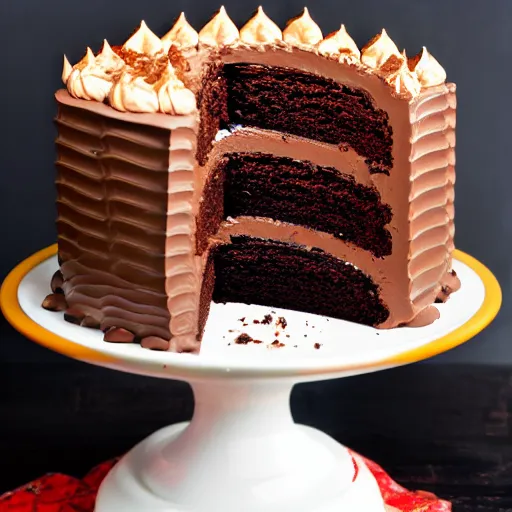 Prompt: snickers chocolate cake delicious