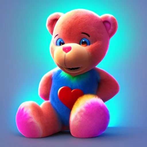 Prompt: hyperrealistic dslr film still of a care bear, heart emblem, stunning 8 k octane comprehensive 3 d render, inspired by istvan sandorfi & greg rutkowski & unreal engine, perfect symmetry, dim volumetric cinematic lighting, extremely hyper - detailed, extremely lifelike attributes & texture, intricate, masterpiece, artstation, stunning