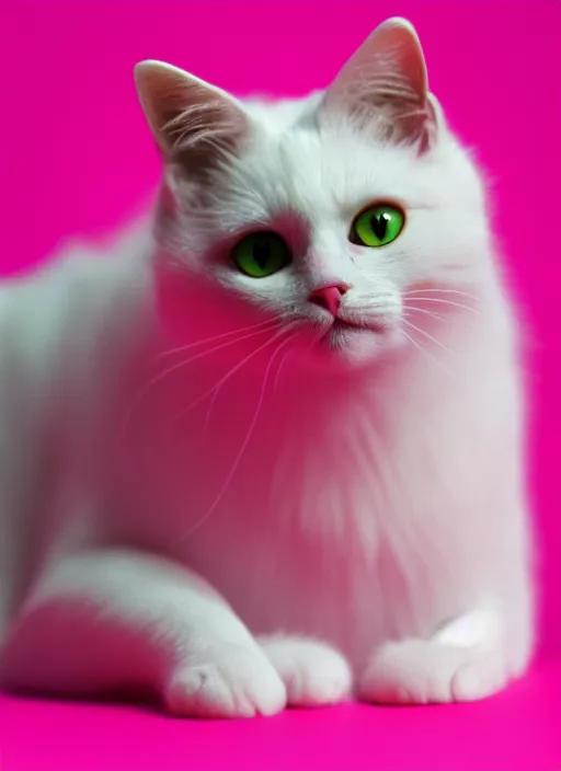 Prompt: cute pink cat photo , 4k, high details, trending on Artstation ,