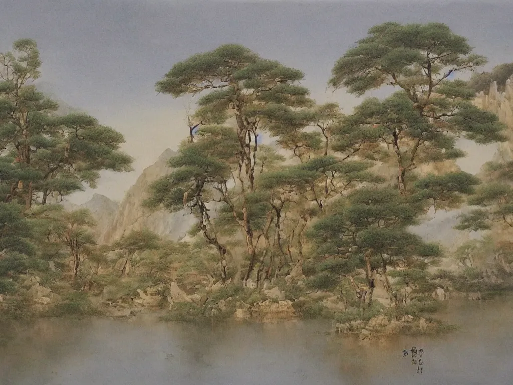 Image similar to landscape painting by huang gongwang