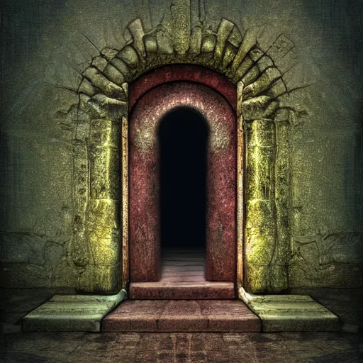 Image similar to doorway to another world, digital art,8k,