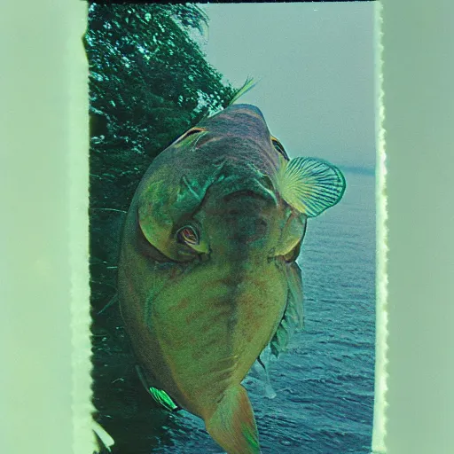 Image similar to weird fish people expired film