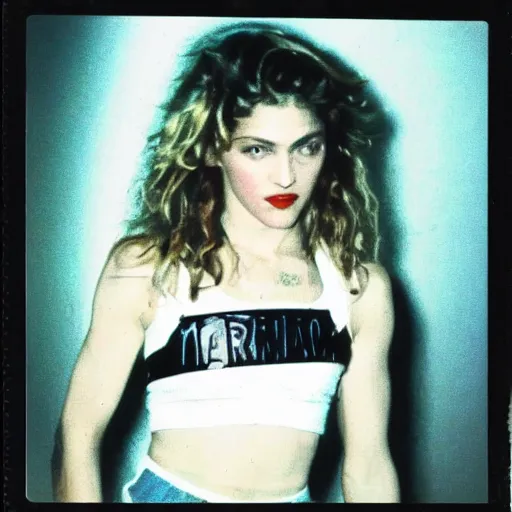 Image similar to polaroid of madonna from the 80s