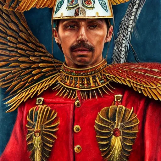 Prompt: detailed realistic painting of a winged hussar