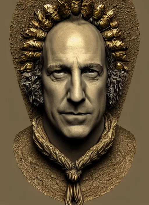 Prompt: portrait of bob odenkirk in cement, with a gold laurel wreath on head, dramatic rendering, fantasy, medieval wear, intricate, elegant, highly detailed, artstation, concept art, smooth, sharp focus, sculpture!!