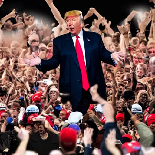 Image similar to donald trump at a mosh pit