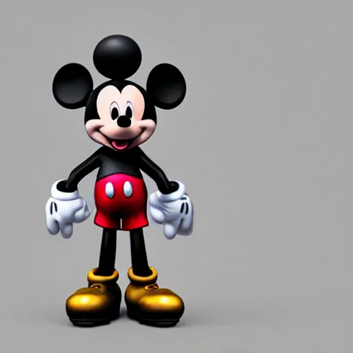 Image similar to Mickey Mouse in the style of Rick Owens, Organization XIII, unreal engine 5 render