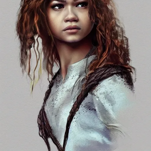 Image similar to “Zendaya, The Lord of the Rings, fantasy, photorealistic, trending on art station, concept Art, ultra detailed portrait, 4k resolution”