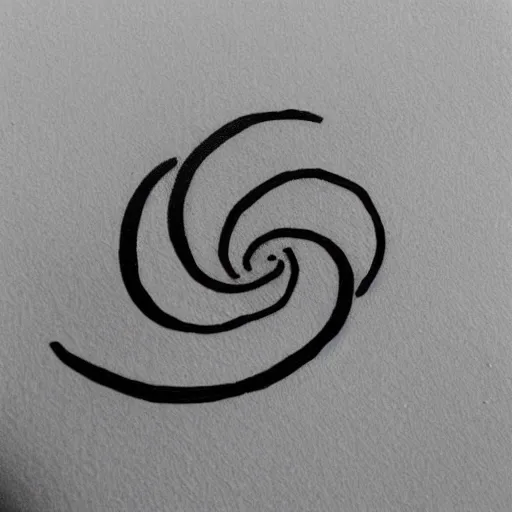 Prompt: a simple tattoo design of birds flying in a simple spiral, ink, line art