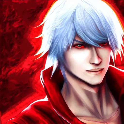 Prompt: portrait of dante from devil may cry dancing, in the style of a 3 d rhythm game, hq, hyper detailed, perfectly shaded.