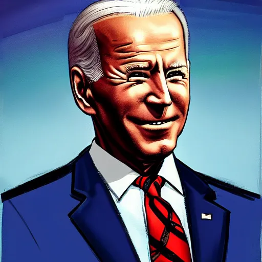 Prompt: Dark Joe Biden by James Ryman