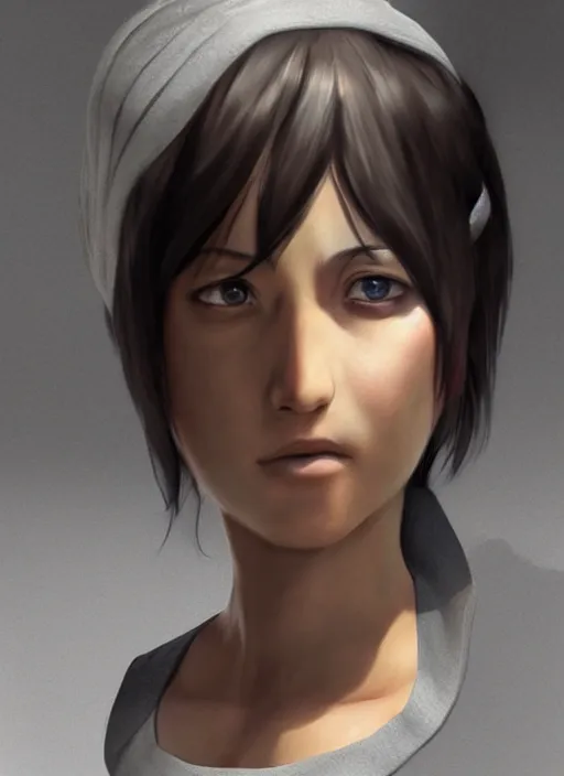 Image similar to Mikasa Ackerman hyper realistic 3D art style by Ian Spriggs