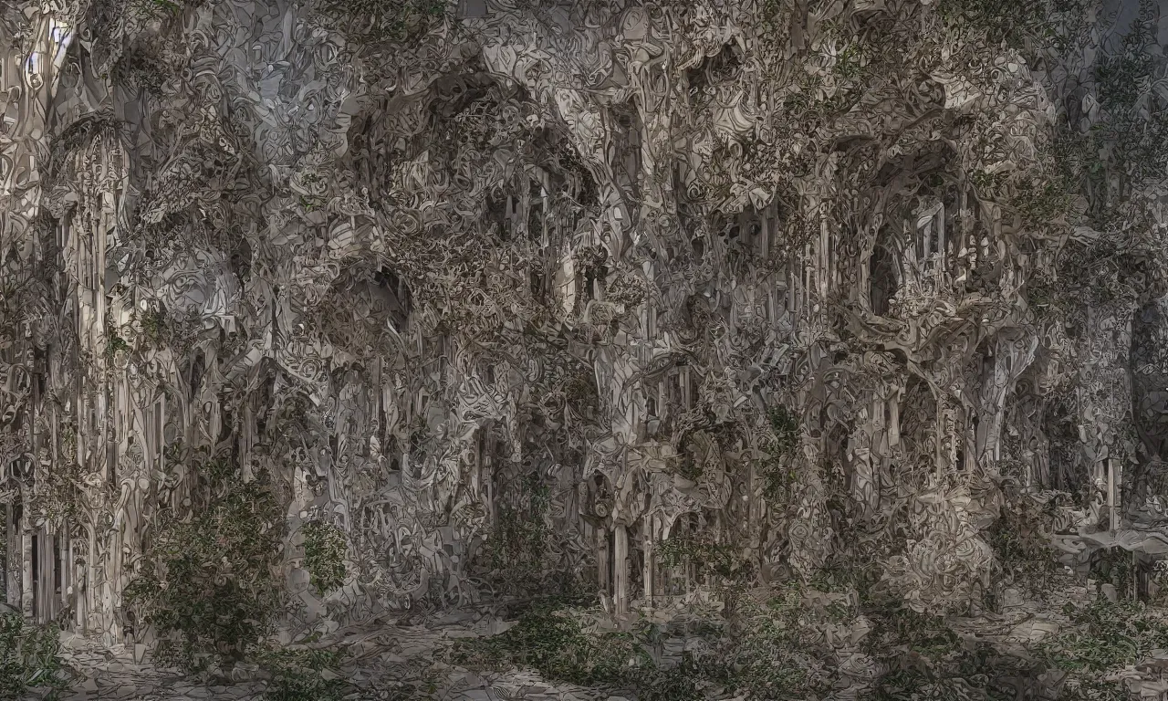 Image similar to Andrew's Base, in the style of Gaudi, artstation, hyper realistic, highly detailed, 4K