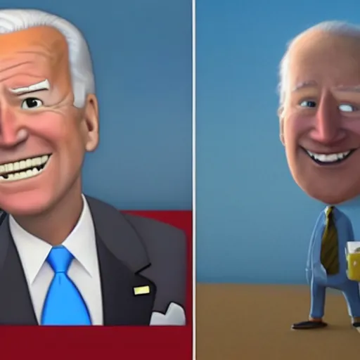 Image similar to joe biden as a character in a pixar movie