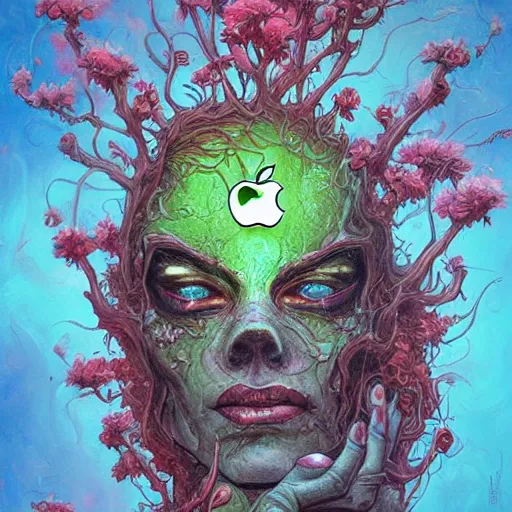 Prompt: apple being corroded by flowers jean sebastien rossbach jeff easley jen bartel