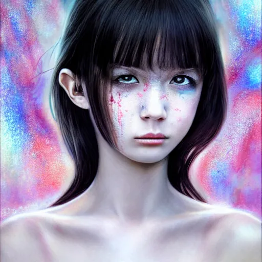 Prompt: demented girl, ultra detailed painting at 1 6 k resolution and epic visuals. epically beautiful image. amazing effect, image looks crazily crisp as far as it's visual fidelity goes, absolutely outstanding. vivid clarity. ultra. iridescent. mind - breaking. mega - beautiful pencil shadowing. beautiful face. ultra high definition, range murata and artgerm