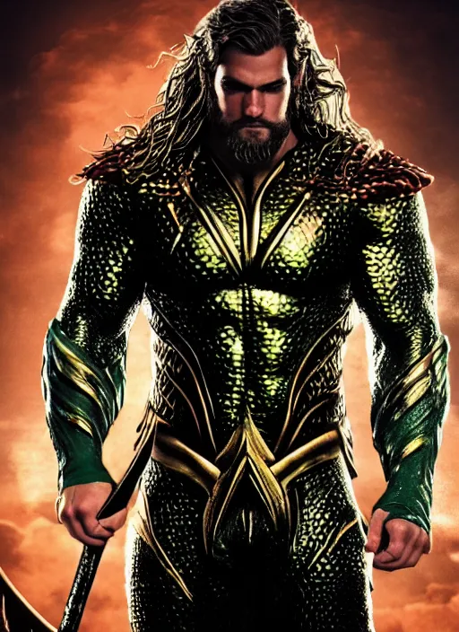 Image similar to An epic fantasy comic book style portrait painting of Henry Cavill as Aquaman, Unreal 5, DAZ, hyperrealistic, octane render, cosplay, RPG portrait, dynamic lighting