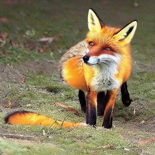 Prompt: a fox that looks like a turtle, a turtle fox hybrid