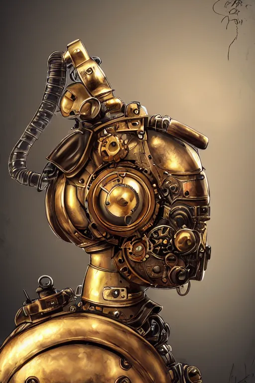 Image similar to steampunk helmet fantasy art mask robot ninja stylized digital illustration sharp focus, elegant intricate digital painting artstation concept art global illumination ray tracing advanced technology chaykin howard and campionpascale and cooke darwyn and davis jack