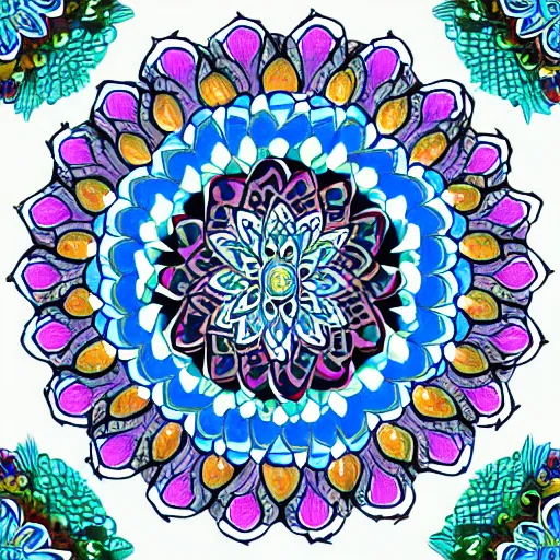 Image similar to Mandala with flowers and hearts