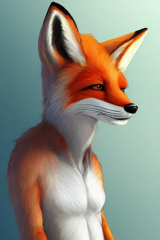 Image similar to a fox fursona, trending on artstation, by kawacy, furry art, digital art