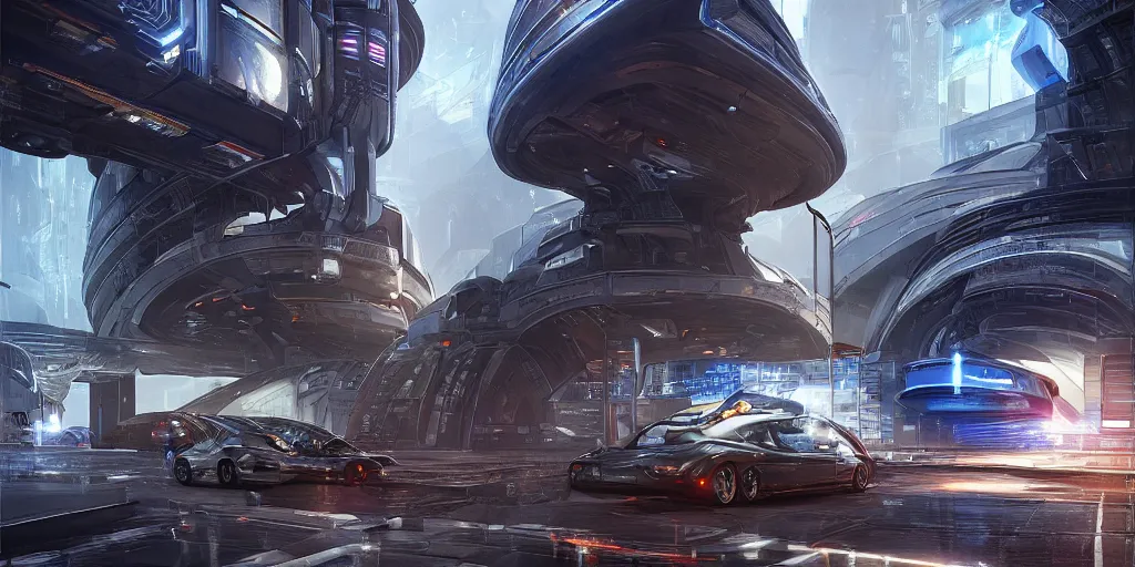 Prompt: a futuristic exterior mass effect and bladerunner building under ground, built inside large tower rocky cliffs, multi - layer, large circular turbine at the center, large pipes, metal cladding wall, intricate wires, some stalls, back alley, intricate bridges between buildings, some floating billboards, backlit, shadow play, by eddie mendoza, syd mead