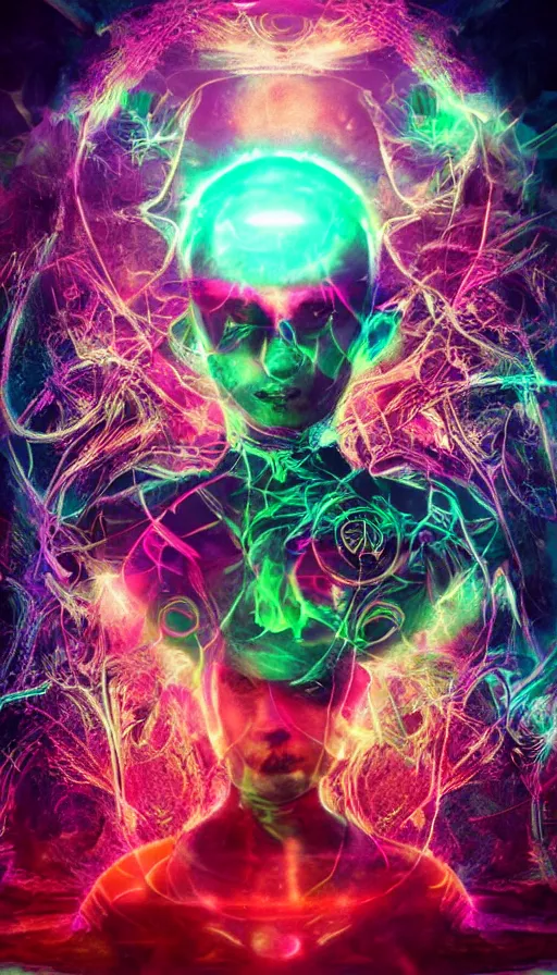 Image similar to psytrance artwork, with octane